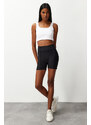 Trendyol Black Gathering Stitch Detail Knitted Sports Shorts Tights