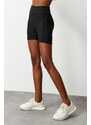 Trendyol Black Gathering Stitch Detail Knitted Sports Shorts Tights