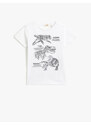 Koton Dinosaur Print Short Sleeve T-Shirt, Round Neck