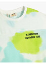 Koton T-Shirt Short Sleeve Tie Dye Patterned Crew Neck Cotton