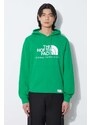 Bavlněná mikina The North Face M Berkeley California Hoodie pánská, zelená barva, s kapucí, s potiskem, NF0A55GFPO81