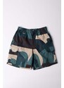 Bavlněné šortky by Parra Distorted Camo Shorts zelená barva, vzorované, 51242