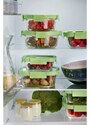 Lékué, Sada skleněných obdélníkových dóz na potraviny Rectangular Glass Set | zelená