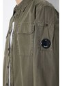 Bavlněná košile C.P. Company Gabardine Pocket zelená barva, regular, s klasickým límcem, 16CMSH157A002824G