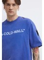 Bavlněné tričko A-COLD-WALL* Overdye Logo T-Shirt s potiskem, ACWMTS186