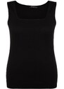 Trendyol Curve Black-White Basic Corded 2-Pack Square Collar Knitted Tank Top