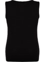 Trendyol Curve Black-White Basic Corded 2-Pack Square Collar Knitted Tank Top