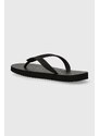 Žabky Tommy Jeans TJW LOGO FLIP FLOP dámské, černá barva, na plochém podpatku, EN0EN02447