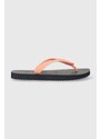 Žabky Tommy Jeans TJW LOGO FLIP FLOP dámské, oranžová barva, na plochém podpatku, EN0EN02447