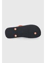 Žabky Tommy Jeans TJW LOGO FLIP FLOP dámské, oranžová barva, na plochém podpatku, EN0EN02447