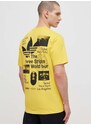Bavlněné tričko adidas Originals žlutá barva, s potiskem, IS0183
