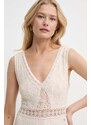 Šaty Guess LACE béžová barva, maxi, W4GK21 KBP90