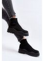 Kesi Dámské černé nazouvací ponožkové boty Elipara na masivní podrážce