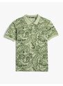 Koton Polo T-Shirt Floral Button Slim Fit Cotton