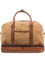 Bagind Columbus Tramp - elegantní a prostorná cestovní taška z canvasu s koženými detaily hnědá