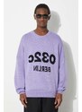 Vlněný svetr 032C Selfie Sweater pánský, fialová barva, hřejivý, SS24-K-1011