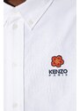 Bavlněná košile Kenzo Boke Flower Crest Casual Shirt bílá barva, regular, s límečkem button-down, FD55CH4109LO.01