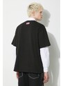 Bavlněné tričko Kenzo Oversized T-Shirt černá barva, s potiskem, FD65TS0064SG.99J