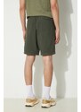 Šortky s příměsí lnu Norse Projects Ezra Relaxed Cotton zelená barva, N35.0614.8022