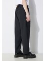 Vlněné kalhoty Undercover Pants černá barva, široké, high waist, UC1D1501.3