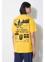 Bavlněné tričko adidas Originals žlutá barva, s potiskem, IS0183
