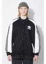 Bomber bunda adidas Originals SST Oversize VRCT černá barva, přechodná, oversize, IR5519