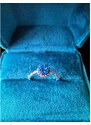 Flor de Cristal Stříbrný prsten Blue Velvet