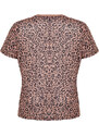 Trendyol Curve Brown Animal Pattern Boyfriend Knitted T-shirt