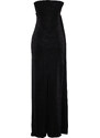 Trendyol Black Shiny Knitted Long Evening Evening Dress