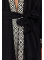 Trendyol Black Mini Woven Kimono & Kaftan