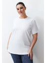 Trendyol Curve White Stone Detailed Boyfriend Knitted T-shirt