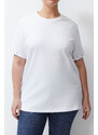 Trendyol Curve White Stone Detailed Boyfriend Knitted T-shirt