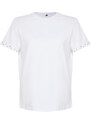 Trendyol Curve White Stone Detailed Boyfriend Knitted T-shirt