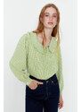 Trendyol Green Collar Detailed Woven Blouse