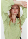 Trendyol Green Collar Detailed Woven Blouse