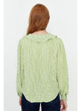 Trendyol Green Collar Detailed Woven Blouse