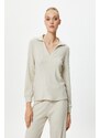 Koton Women's Beige Melange Pajama Top