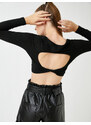 Koton Long Sleeve T-Shirt Crop Decollete