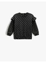 Koton Polka Dot Frilly Sweatshirt