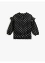 Koton Polka Dot Frilly Sweatshirt