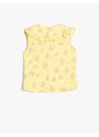 Koton Shirts are Sleeveless, Wide, Baby Collar Floral