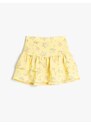 Koton Skirt Frilled Floral Elastic Waist Cotton