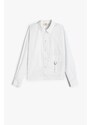 Koton Poplin Shirt Long Sleeve Pocket Detailed Snap Closure Cotton