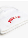 Koton Graffiti Embroidered Beret with Fold Detail