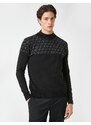 Koton Knitwear Sweater Half Turtleneck Crowbar Detailed