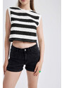 DEFACTO Fitted Patterned Cotton Crop Top