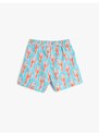 Koton Marine Shorts Lobster Printed Fishnet Lined.