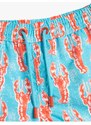 Koton Marine Shorts Lobster Printed Fishnet Lined.