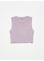 Dilvin 10172 Crew Neck Sleeveless Sweater-lilac M