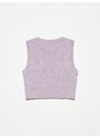 Dilvin 10172 Crew Neck Sleeveless Sweater-lilac M